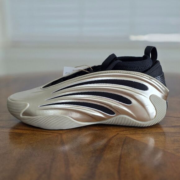 Adidas Harden Volume 9 Cyber Metallic Gold Black Basketball Shoe Men's 10 JR2506 - Picture 6 of 15